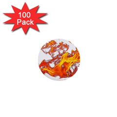 Can Walk On Volcano Fire, White Background 1  Mini Buttons (100 Pack)  by picsaspassion