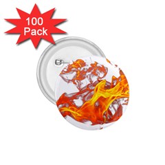 Can Walk On Volcano Fire, White Background 1 75  Buttons (100 Pack)  by picsaspassion