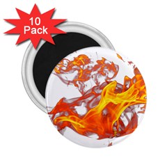 Can Walk On Volcano Fire, White Background 2 25  Magnets (10 Pack)  by picsaspassion