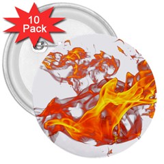 Can Walk On Volcano Fire, White Background 3  Buttons (10 Pack)  by picsaspassion