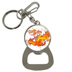 Can Walk On Volcano Fire, White Background Bottle Opener Key Chain by picsaspassion