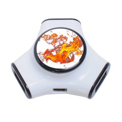 Can Walk On Volcano Fire, White Background 3-port Usb Hub by picsaspassion