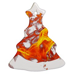 Can Walk On Volcano Fire, White Background Ornament (christmas Tree)  by picsaspassion