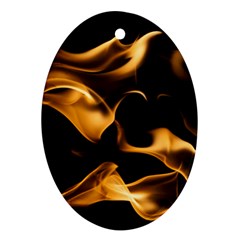 Can Walk On Volcano Fire, Black Background Oval Ornament (two Sides) by picsaspassion