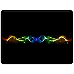 Colorful Neon Art Light Rays, Rainbow Colors Fleece Blanket (large)  by picsaspassion