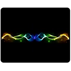 Colorful Neon Art Light Rays, Rainbow Colors Fleece Blanket (medium)  by picsaspassion