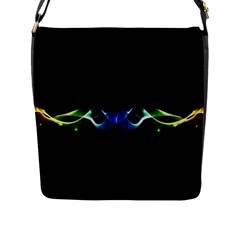 Colorful Neon Art Light Rays, Rainbow Colors Flap Closure Messenger Bag (l) by picsaspassion
