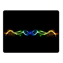 Colorful Neon Art Light Rays, Rainbow Colors Double Sided Fleece Blanket (small)  by picsaspassion