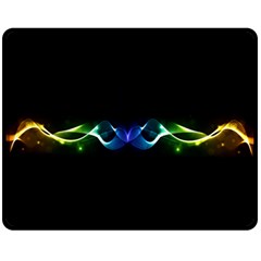 Colorful Neon Art Light Rays, Rainbow Colors Double Sided Fleece Blanket (medium)  by picsaspassion