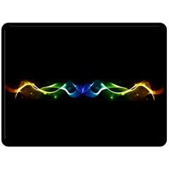 Colorful Neon Art Light Rays, Rainbow Colors Double Sided Fleece Blanket (large)  by picsaspassion