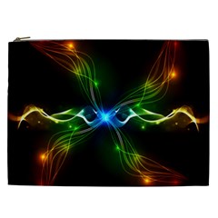 Colorful Neon Art Light Rays, Rainbow Colors Cosmetic Bag (xxl) by picsaspassion