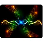 Colorful Neon Art Light rays, rainbow colors Double Sided Fleece Blanket (Medium)  58.8 x47.4  Blanket Back