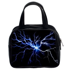 Blue Thunder Colorful Lightning Graphic Impression Classic Handbag (two Sides) by picsaspassion