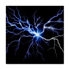 Blue Thunder Colorful Lightning Graphic Impression Face Towel by picsaspassion