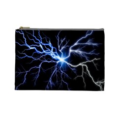 Blue Thunder Colorful Lightning Graphic Impression Cosmetic Bag (large) by picsaspassion