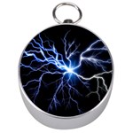 Blue Thunder Colorful Lightning graphic impression Silver Compasses Front