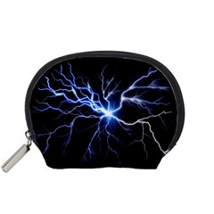 Blue Thunder Colorful Lightning Graphic Impression Accessory Pouch (small)