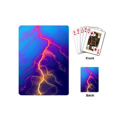 Blue Lightning Colorful Digital Art Playing Cards Single Design (mini) by picsaspassion