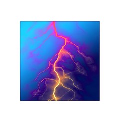 Blue Lightning Colorful Digital Art Satin Bandana Scarf by picsaspassion