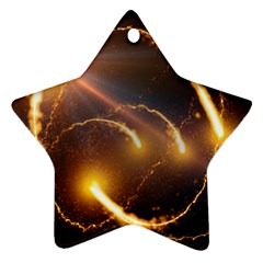 Flying Comets And Light Rays, Digital Art Ornament (star) by picsaspassion