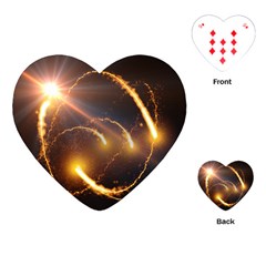Flying Comets And Light Rays, Digital Art Playing Cards Single Design (heart) by picsaspassion