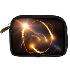 Flying Comets And Light Rays, Digital Art Digital Camera Leather Case by picsaspassion