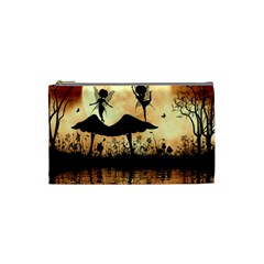 Cute Little Dancing Fairy In The Night Cosmetic Bag (small) by FantasyWorld7