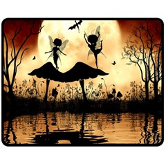 Cute Little Dancing Fairy In The Night Double Sided Fleece Blanket (medium)  by FantasyWorld7