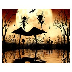 Cute Little Dancing Fairy In The Night Double Sided Flano Blanket (medium)  by FantasyWorld7