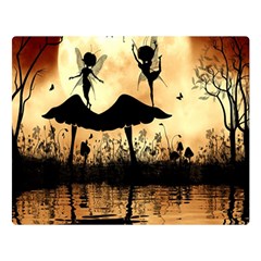 Cute Little Dancing Fairy In The Night Double Sided Flano Blanket (large)  by FantasyWorld7