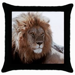 Lion s Focus Throw Pillow Case (black) by myuique