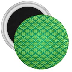 Pattern Texture Geometric Green 3  Magnets