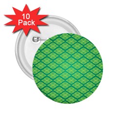 Pattern Texture Geometric Green 2 25  Buttons (10 Pack) 