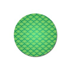 Pattern Texture Geometric Green Magnet 3  (round)