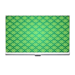Pattern Texture Geometric Green Business Card Holder