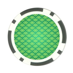 Pattern Texture Geometric Green Poker Chip Card Guard