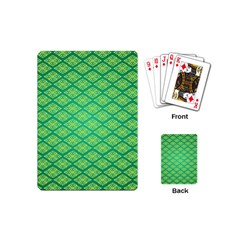 Pattern Texture Geometric Green Playing Cards Single Design (mini)