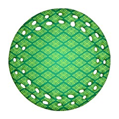 Pattern Texture Geometric Green Ornament (round Filigree)