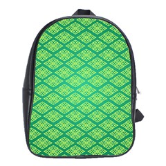 Pattern Texture Geometric Green School Bag (xl)
