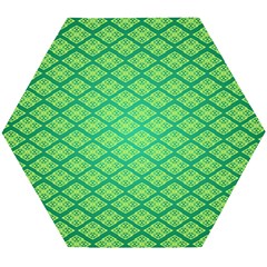 Pattern Texture Geometric Green Wooden Puzzle Hexagon by Mariart