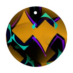 Geometric Gradient Psychedelic Ornament (round)