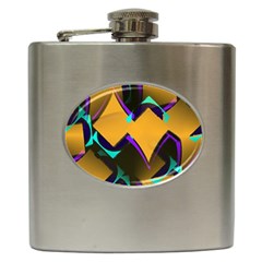 Geometric Gradient Psychedelic Hip Flask (6 Oz) by HermanTelo