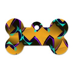 Geometric Gradient Psychedelic Dog Tag Bone (one Side)