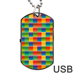 Background Colorful Abstract Dog Tag Usb Flash (two Sides)
