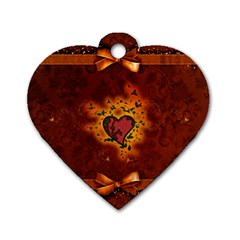 Beautiful Heart With Leaves Dog Tag Heart (one Side) by FantasyWorld7