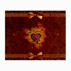 Beautiful Heart With Leaves Small Glasses Cloth (2 Sides) by FantasyWorld7