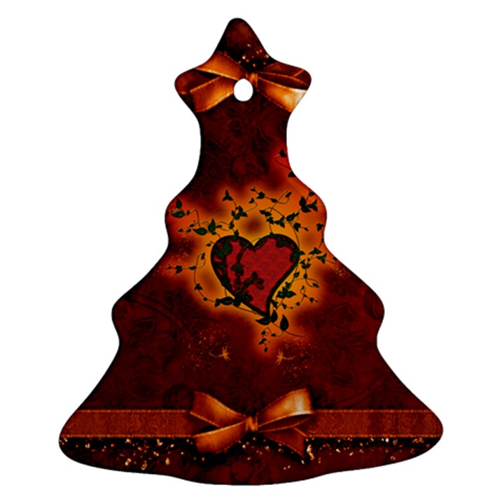 Beautiful Heart With Leaves Ornament (Christmas Tree) 