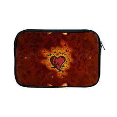 Beautiful Heart With Leaves Apple Ipad Mini Zipper Cases by FantasyWorld7