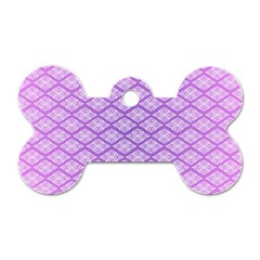 Pattern Texture Geometric Purple Dog Tag Bone (one Side)