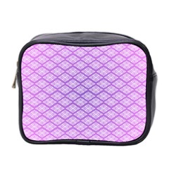 Pattern Texture Geometric Purple Mini Toiletries Bag (two Sides)